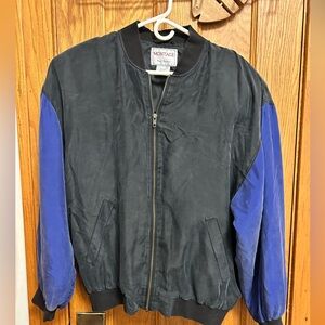 Montage pour femme vintage 90s women’s two tone silk bomber jacket